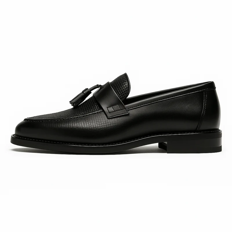 Loafer Herren | Eleganter Tassel-Slipper mit Flechtmuster & Lederbesatz