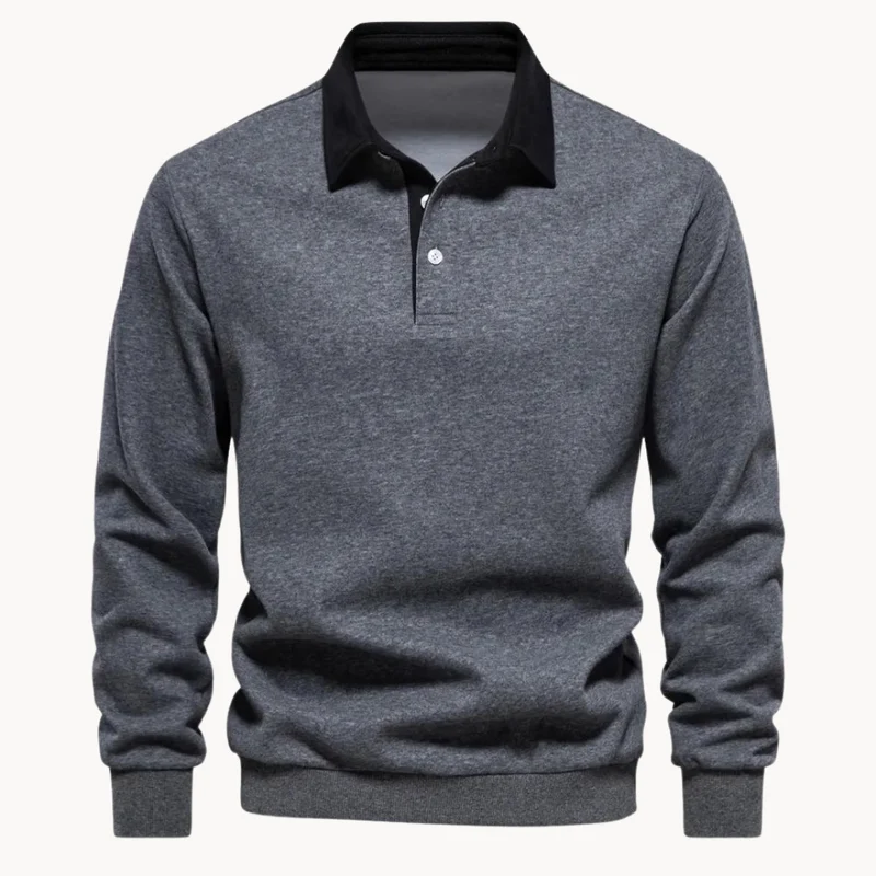 Ingo | Herren Lässiges Pullover-Sweatshirt mit Polokragen