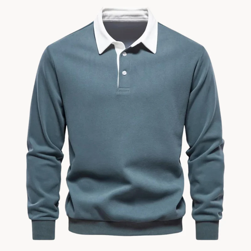 Ingo | Herren Lässiges Pullover-Sweatshirt mit Polokragen