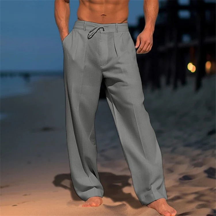 Jürgen | Herren Frühlingslockere Hose mit Kordelzug