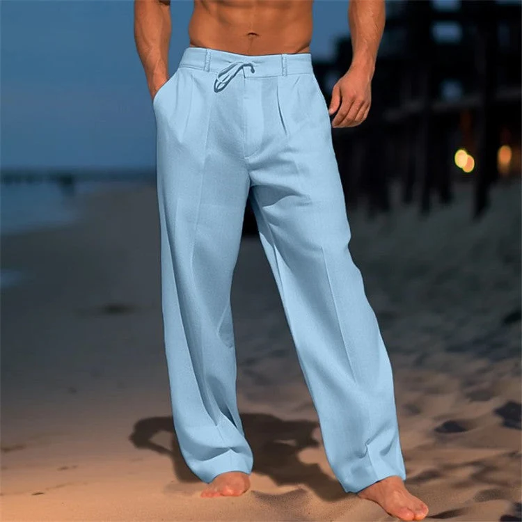 Jürgen | Herren Frühlingslockere Hose mit Kordelzug