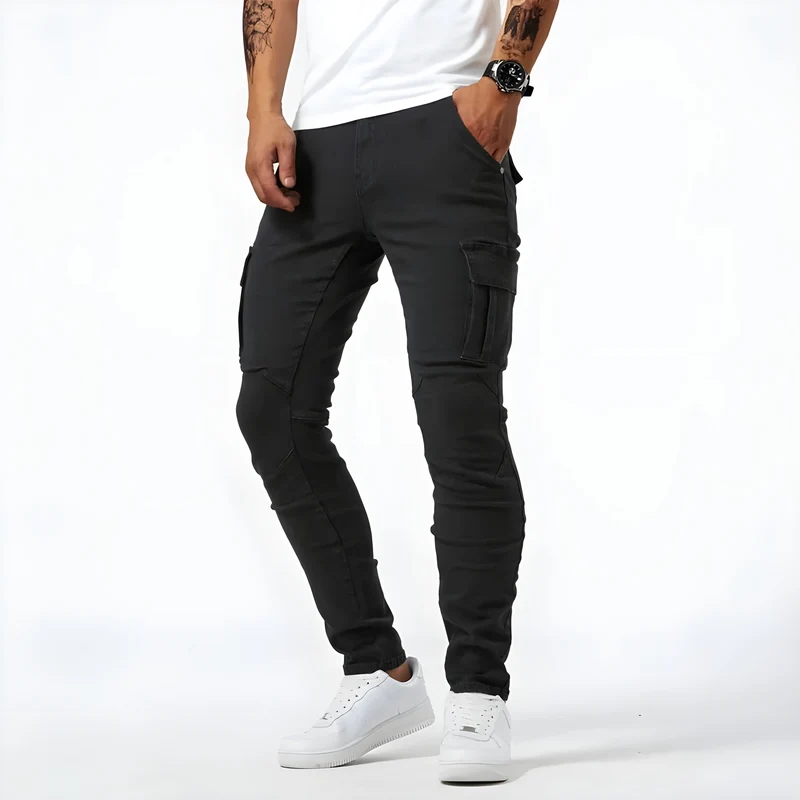 Tim | Herren Trendige Cargohose mit mehreren Taschen und schmaler Passform