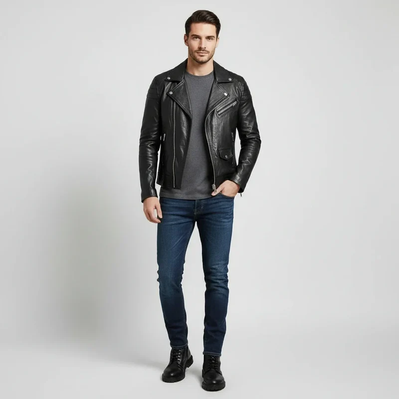 Jürgen | Herren Winter Zip-Up Lederjacke