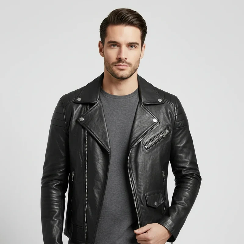 Jürgen | Herren Winter Zip-Up Lederjacke