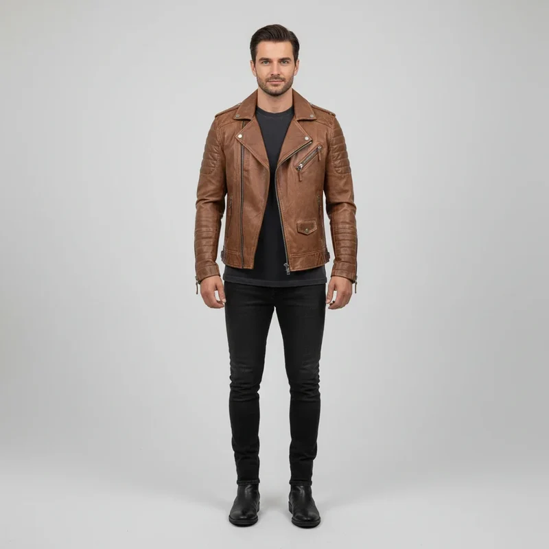 Jürgen | Herren Winter Zip-Up Lederjacke