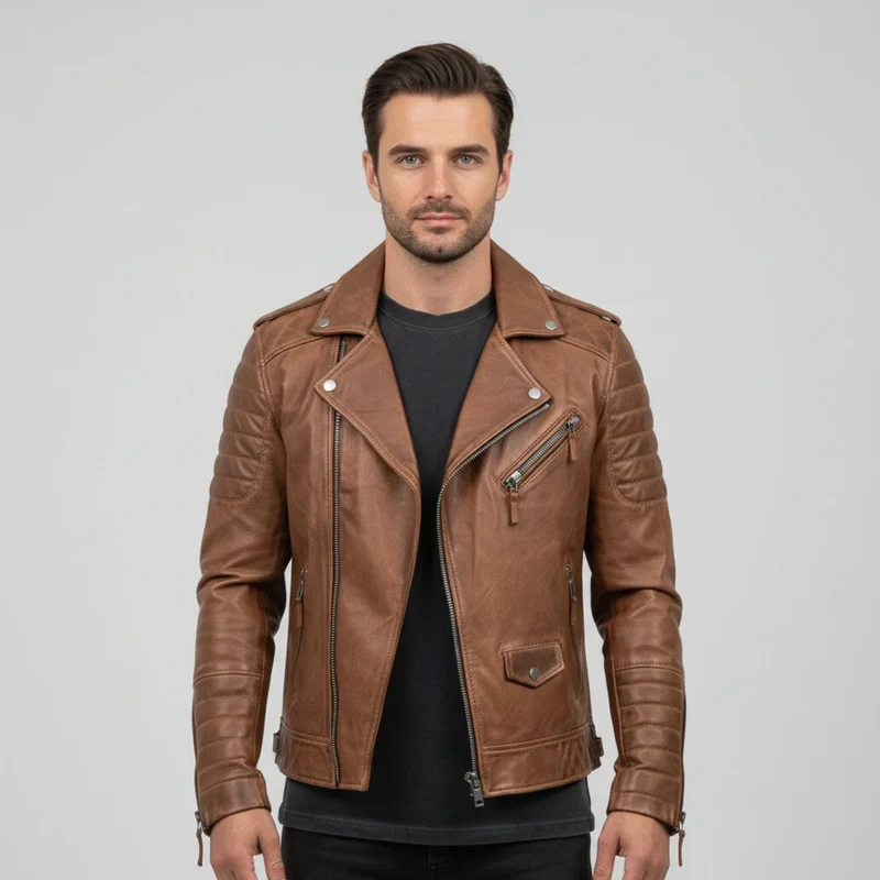 Jürgen | Herren Winter Zip-Up Lederjacke