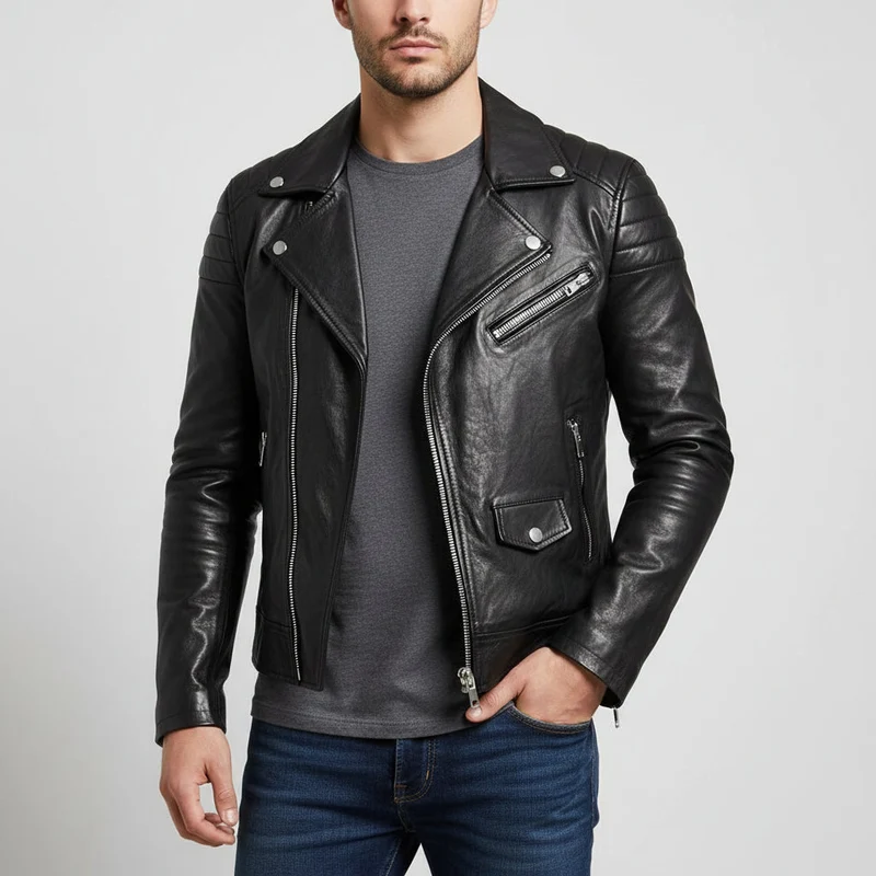 Jürgen | Herren Winter Zip-Up Lederjacke
