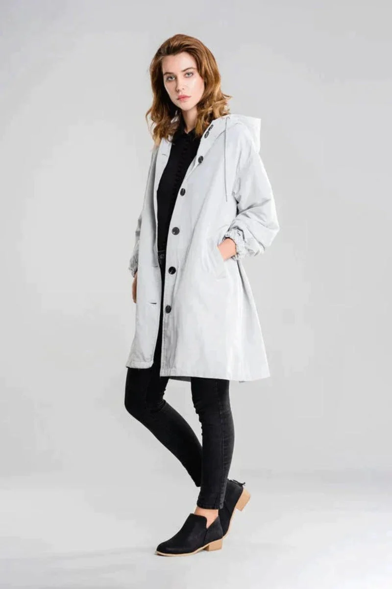 Edith | Damen Langer Freizeitmantel mit Lockerer Passform