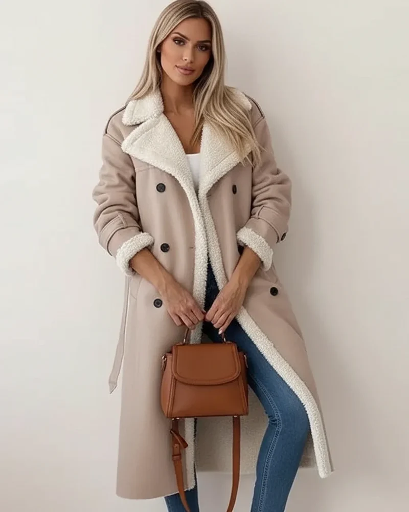 Karin | Damen Sherpa Langer Wintermantel