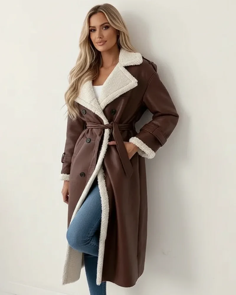 Karin | Damen Sherpa Langer Wintermantel