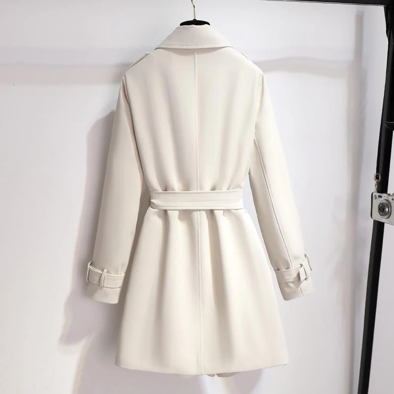 Angela | Damen Chic Trenchcoat mit langen Ärmeln