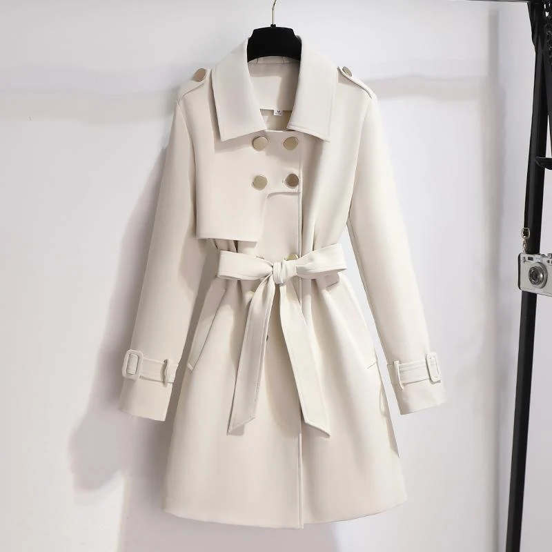 Angela | Damen Chic Trenchcoat mit langen Ärmeln
