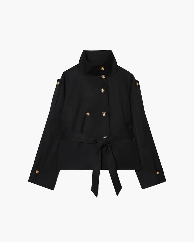 Kerstin | Damen Kurzer Winter-Trenchcoat mit Gürtel