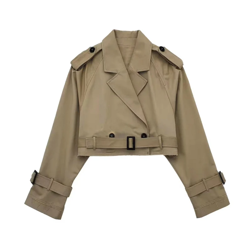 Karla | Damen Schicker kurzer Trenchcoat mit Gürtel