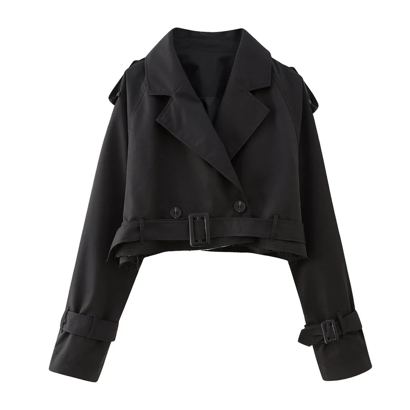 Karla | Damen Schicker kurzer Trenchcoat mit Gürtel