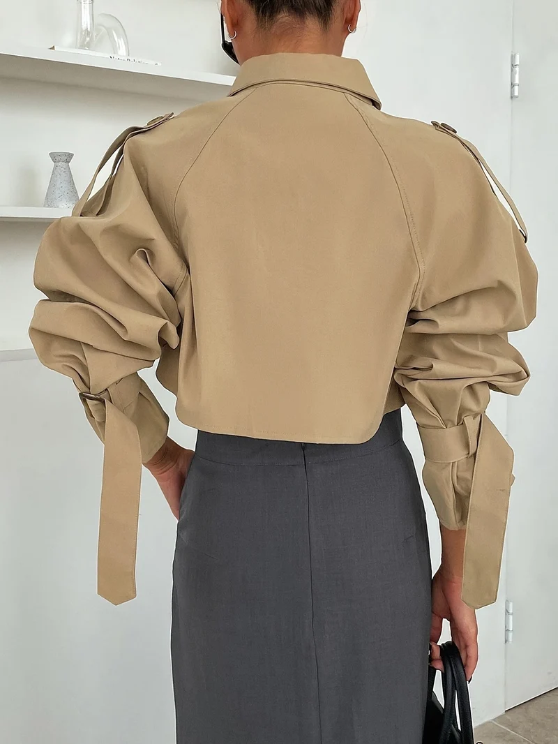 Irina | Damen Kurz-Trenchcoat im High-Fashion-Stil