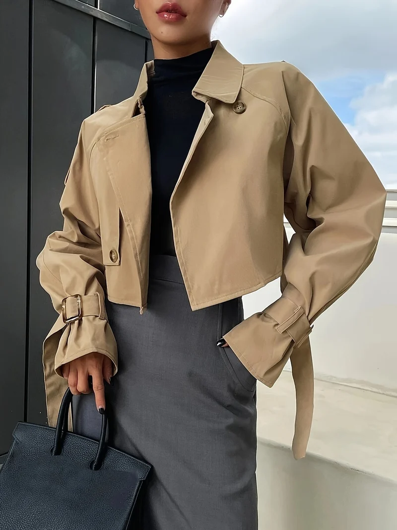 Irina | Damen Kurz-Trenchcoat im High-Fashion-Stil