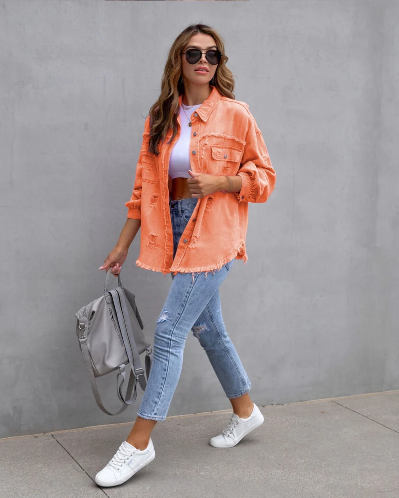 Jeansjacke Damen | Oversized Passform & Trendiger Used-Look