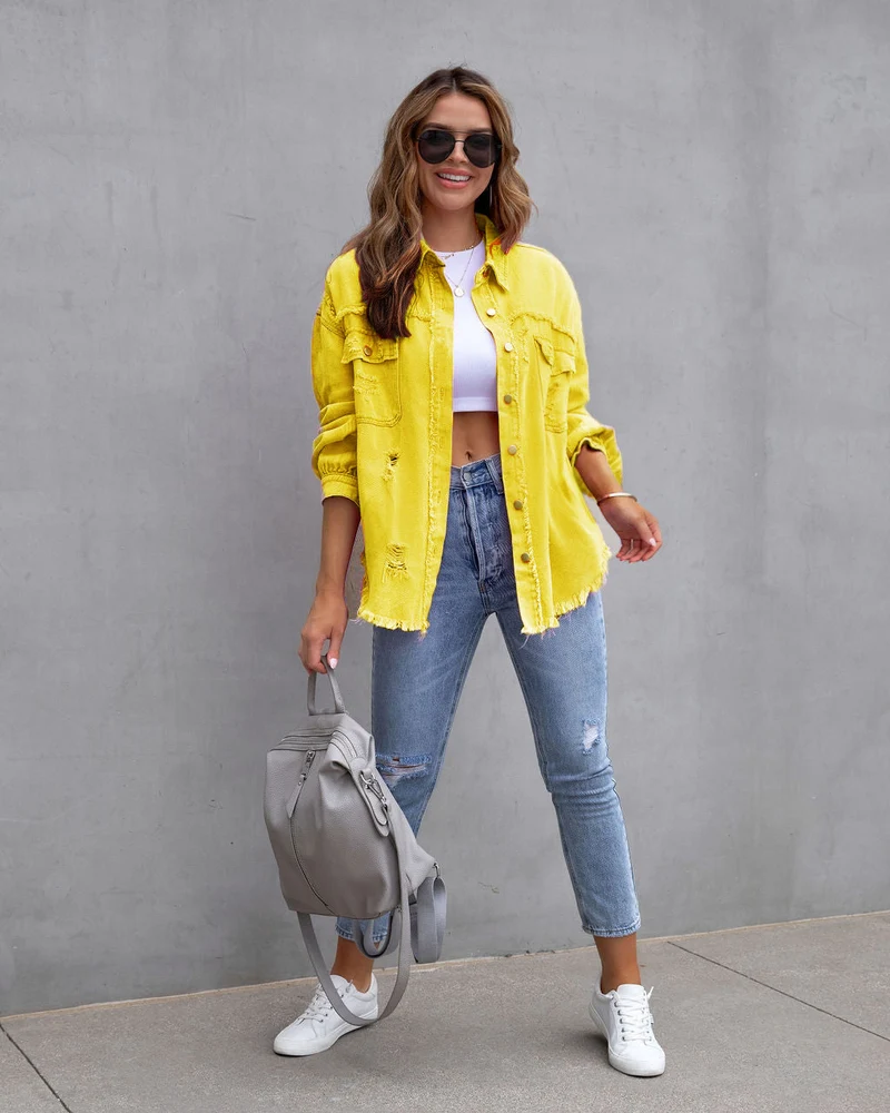 Jeansjacke Damen | Oversized Passform & Trendiger Used-Look