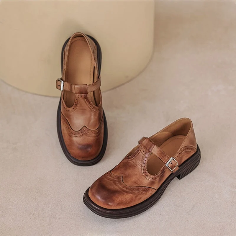 Lederschuhe Damen | Eleganter Riemen & Bequemer Halt