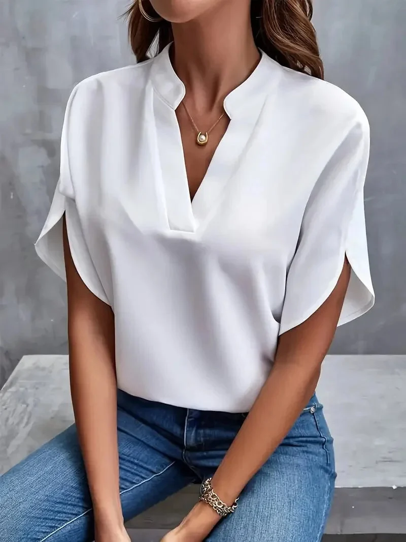 Bluse Damen V-Ausschnitt | Fließender Fall & Eleganter Look
