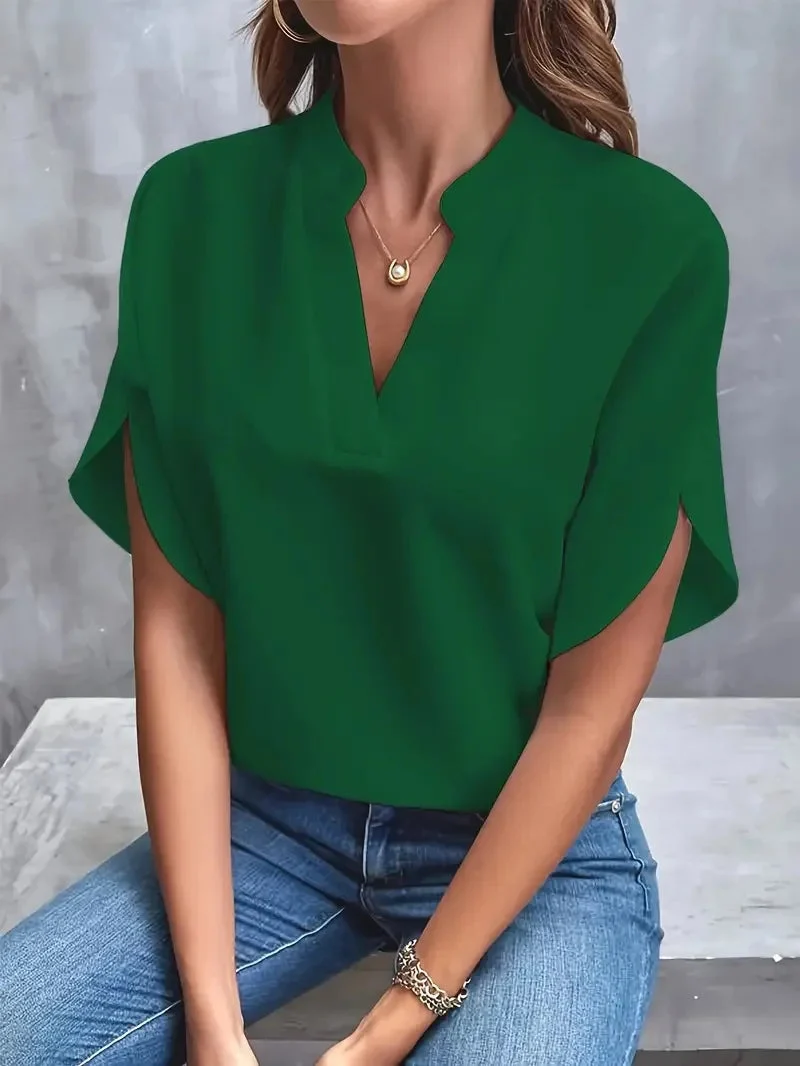 Bluse Damen V-Ausschnitt | Fließender Fall & Eleganter Look