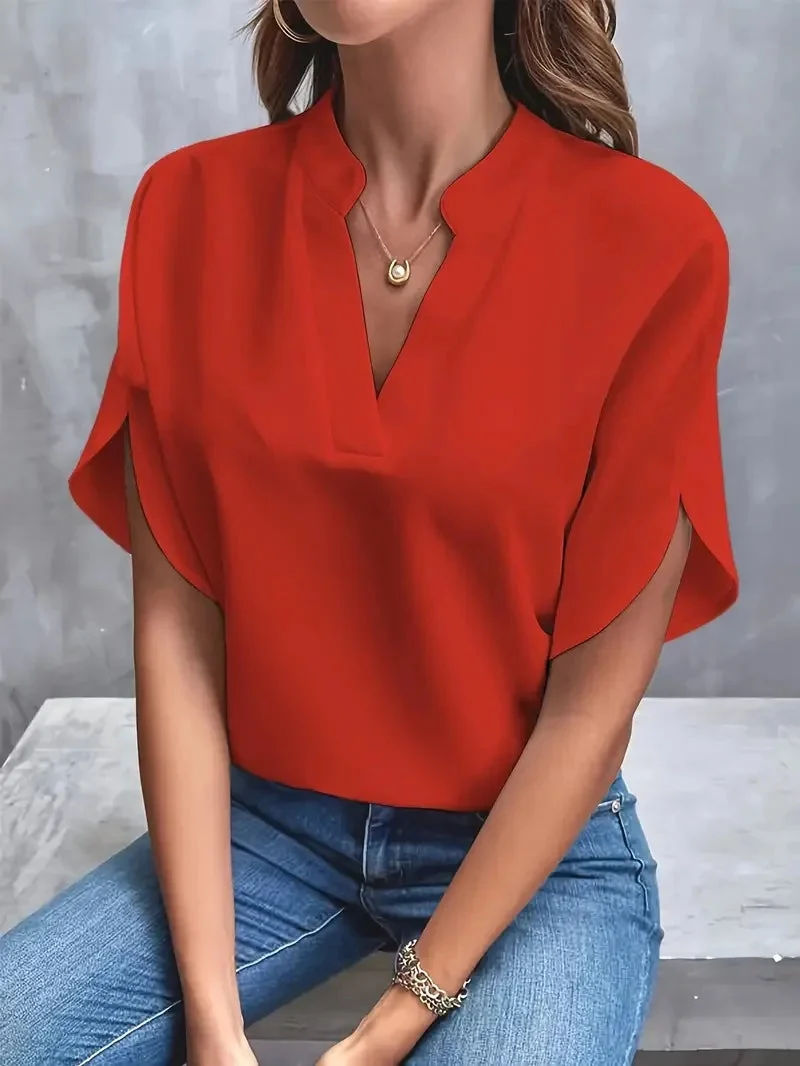 Bluse Damen V-Ausschnitt | Fließender Fall & Eleganter Look