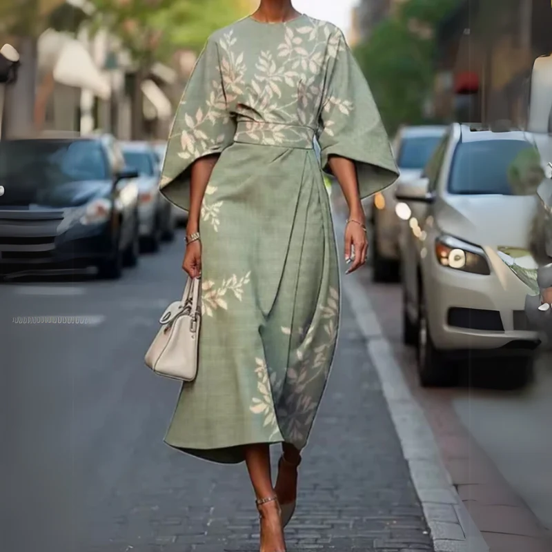 Sommerkleid Damen | Buntes Patchwork-Design & Ausgestellte Ärmel
