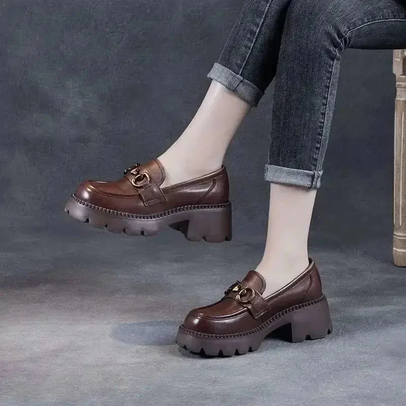 Mokassins Damen | Horsebit & Vintage Plateau
