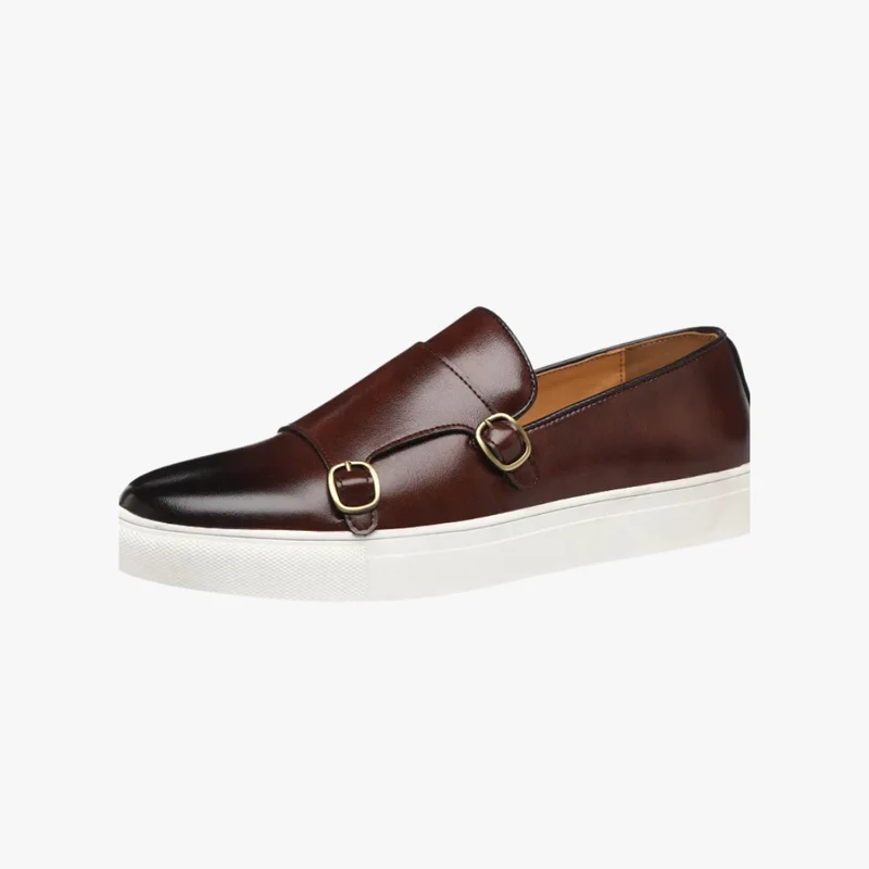 Patrick | Herren Frühling Double Monk Slip-On Loafers mit Schnallen