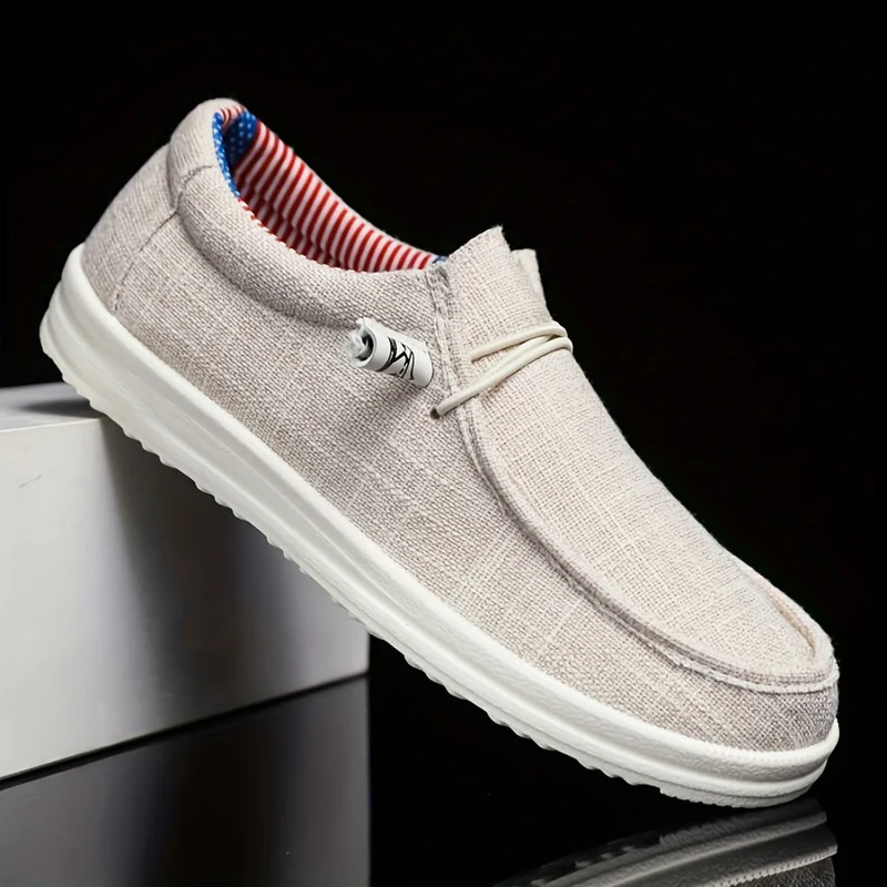 Loafer Herren | Leichte Canvas-Slipper mit elastischer Schnürung