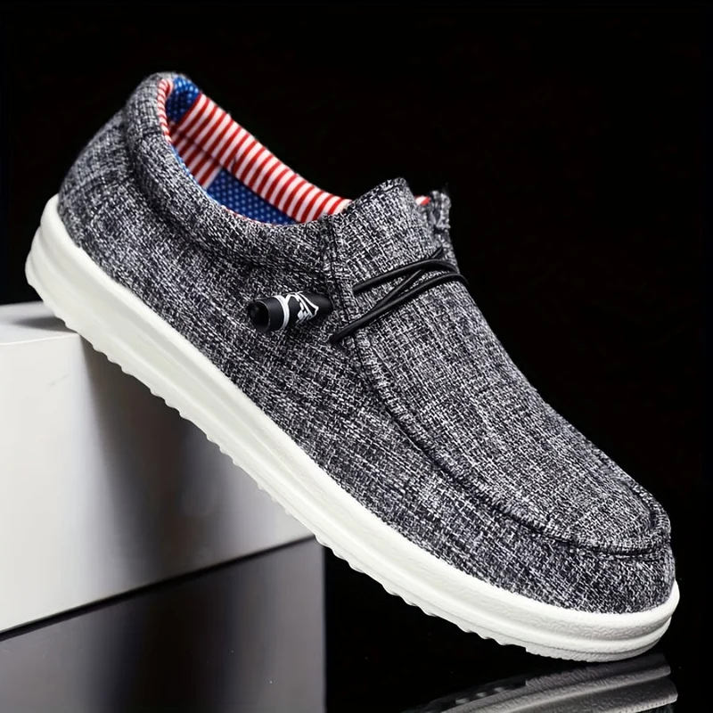 Loafer Herren | Leichte Canvas-Slipper mit elastischer Schnürung