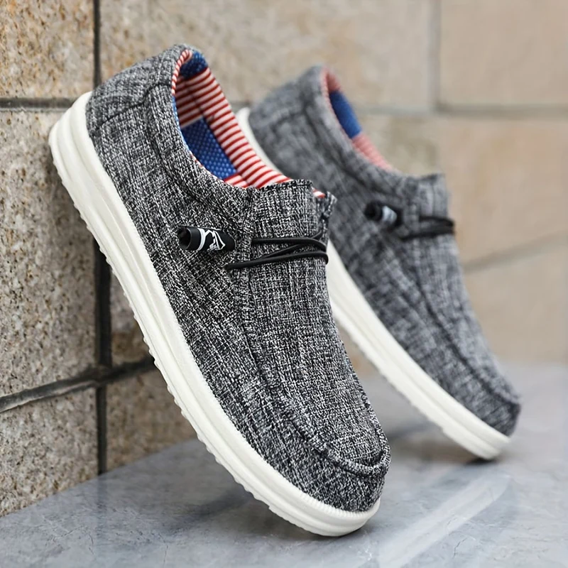 Loafer Herren | Leichte Canvas-Slipper mit elastischer Schnürung
