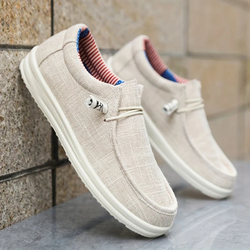Loafer Herren | Leichte Canvas-Slipper mit elastischer Schnürung