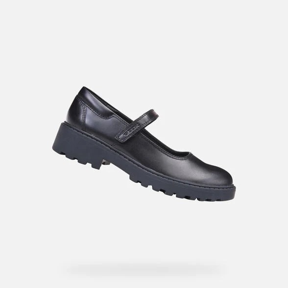Geox Schulschuhe Casey aus Nappaleder für Kinder – Schwarz