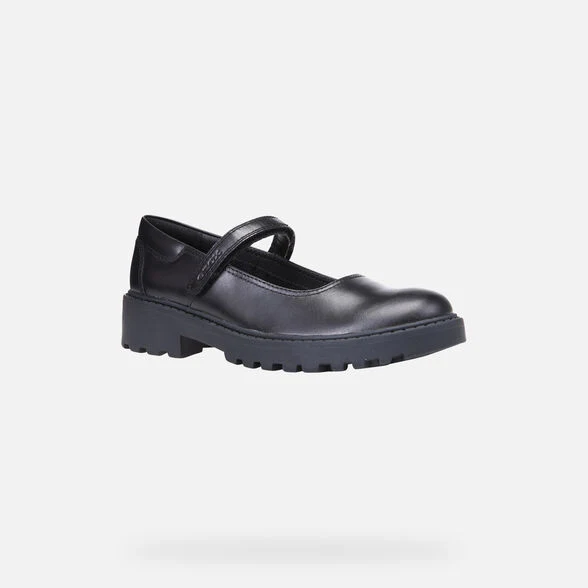 Geox Schulschuhe Casey aus Nappaleder für Kinder – Schwarz