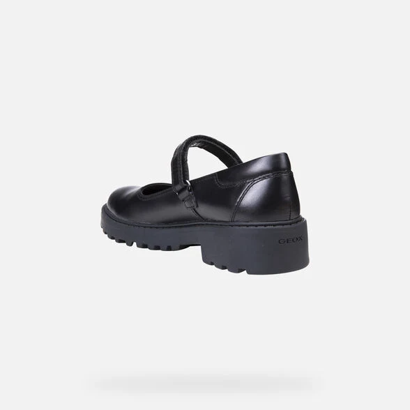 Geox Schulschuhe Casey aus Nappaleder für Kinder – Schwarz