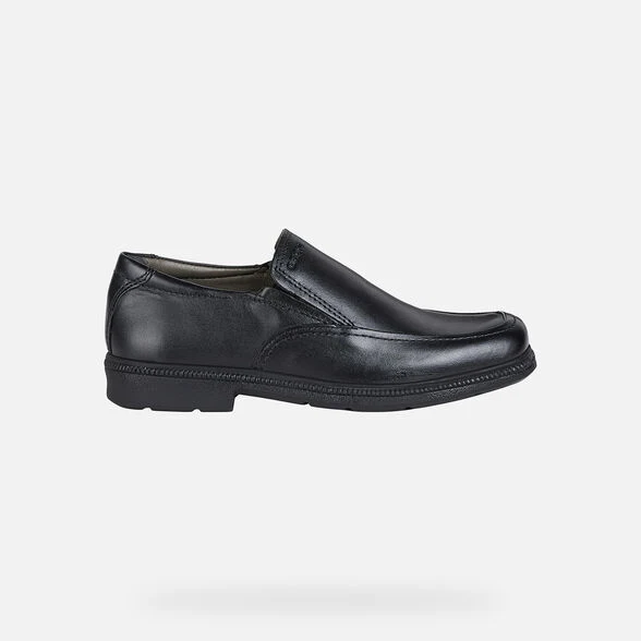 Geox Federico Schulschuhe aus Glattleder für Kinder – Schwarz