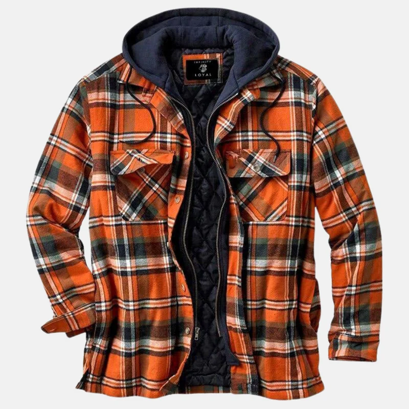 Erich | Herren Lässige Warme Kariert Jacke zum Knöpfen