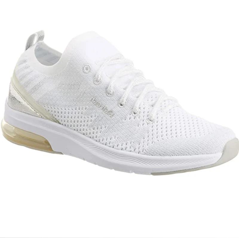 Refresh Modische Mesh-Sneaker für Damen – Weiß / Silber