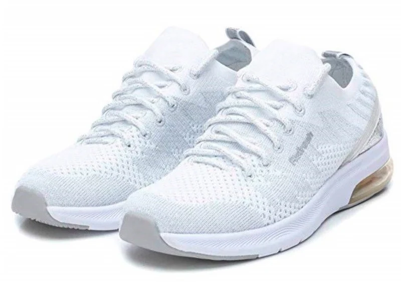 Refresh Modische Mesh-Sneaker für Damen – Weiß / Silber