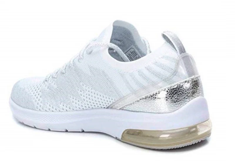 Refresh Modische Mesh-Sneaker für Damen – Weiß / Silber