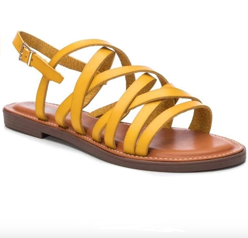 Refresh Riemchen-Gladiator-Sandalen für Damen – Gelb
