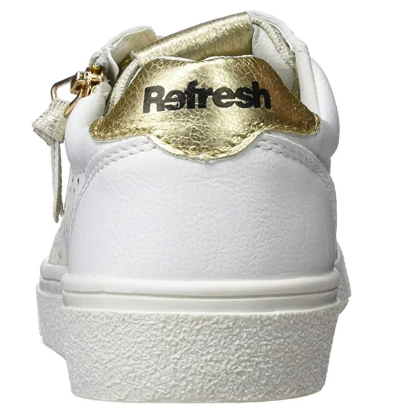 Refresh Modische Damen-Sneaker – Weiß / Gold