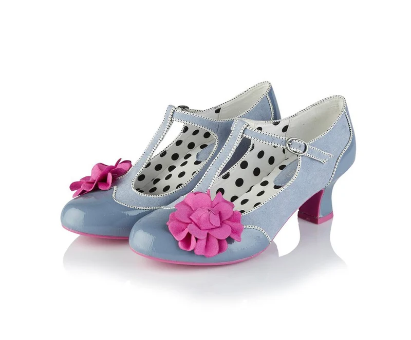 Ruby Shoo – Marcie Sky Blue – T-Steg-Schuh mit mittlerem Absatz