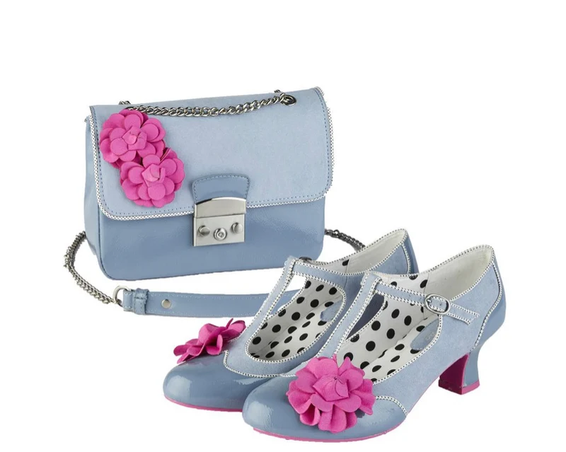 Ruby Shoo – Marcie Sky Blue – T-Steg-Schuh mit mittlerem Absatz