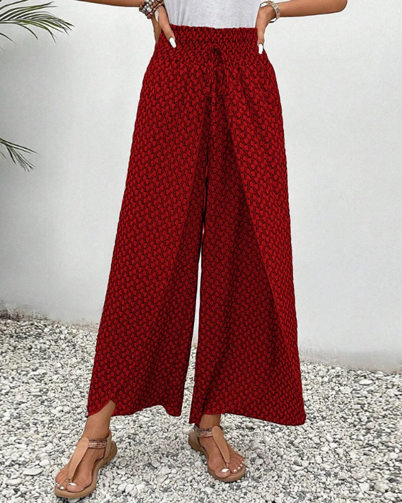 Lena | Elegante Damenhose mit weitem Bein Print