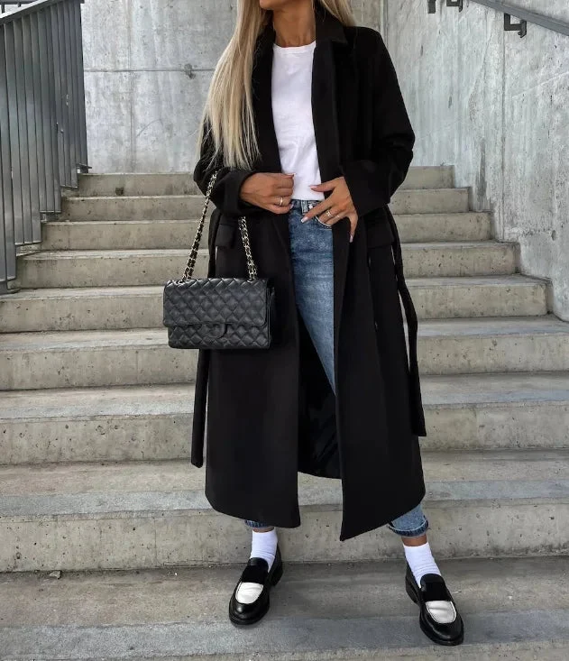 Johanna | Damen Trenchcoat mit langen Ärmeln und Knopfleiste