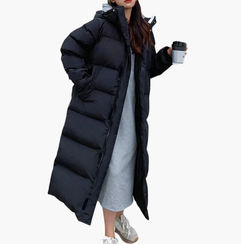Doris | Damen Langer Kapuzen Puffer Winter Warm Mantel