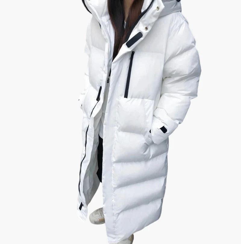 Doris | Damen Langer Kapuzen Puffer Winter Warm Mantel